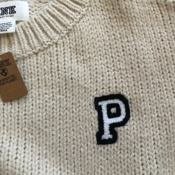 NWT VS PINK Boyfriend Knit Sweater Crew LARGE - Picture 7 of 12
